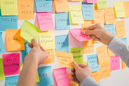 brainstorming brainstorm strategy workshop business note notes stickyconcept - stock image